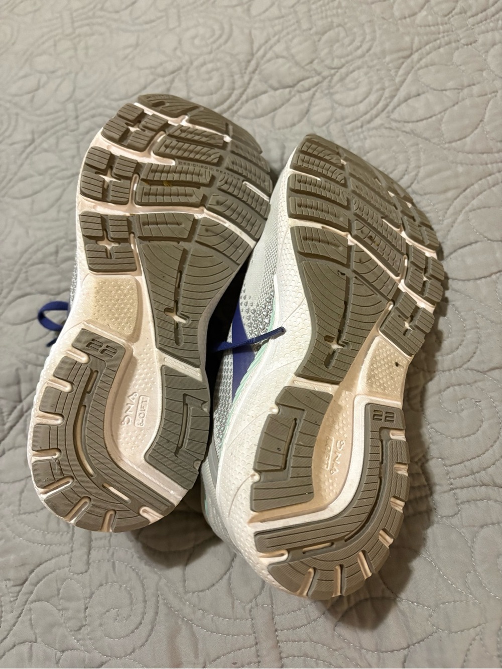 Brooks Women’s White Athletic Running Shoes with Blue Accents. Size 6.5 wide. - Picture 4 of 4